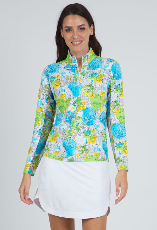 IBKUL sun shirt mock neck