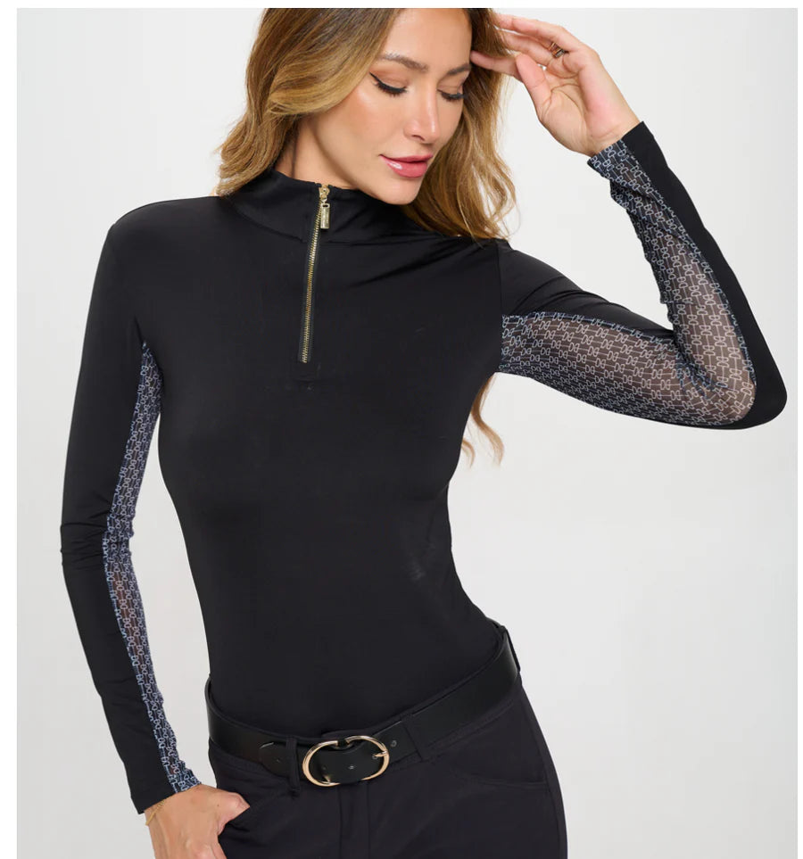 Dancing Equestrian Sunshirt Solid with Print on Mesh