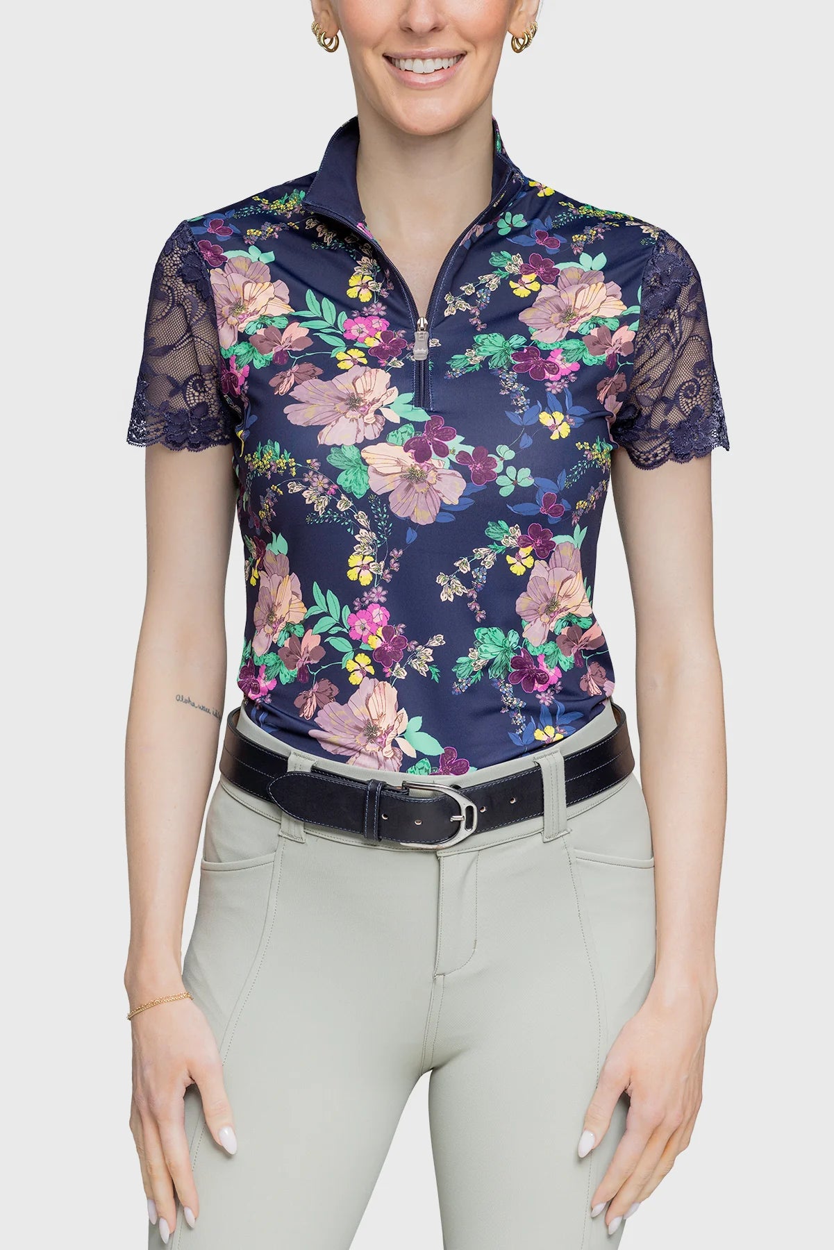 Kastel Cap Sleeve Sun Shirt Quarter Zip