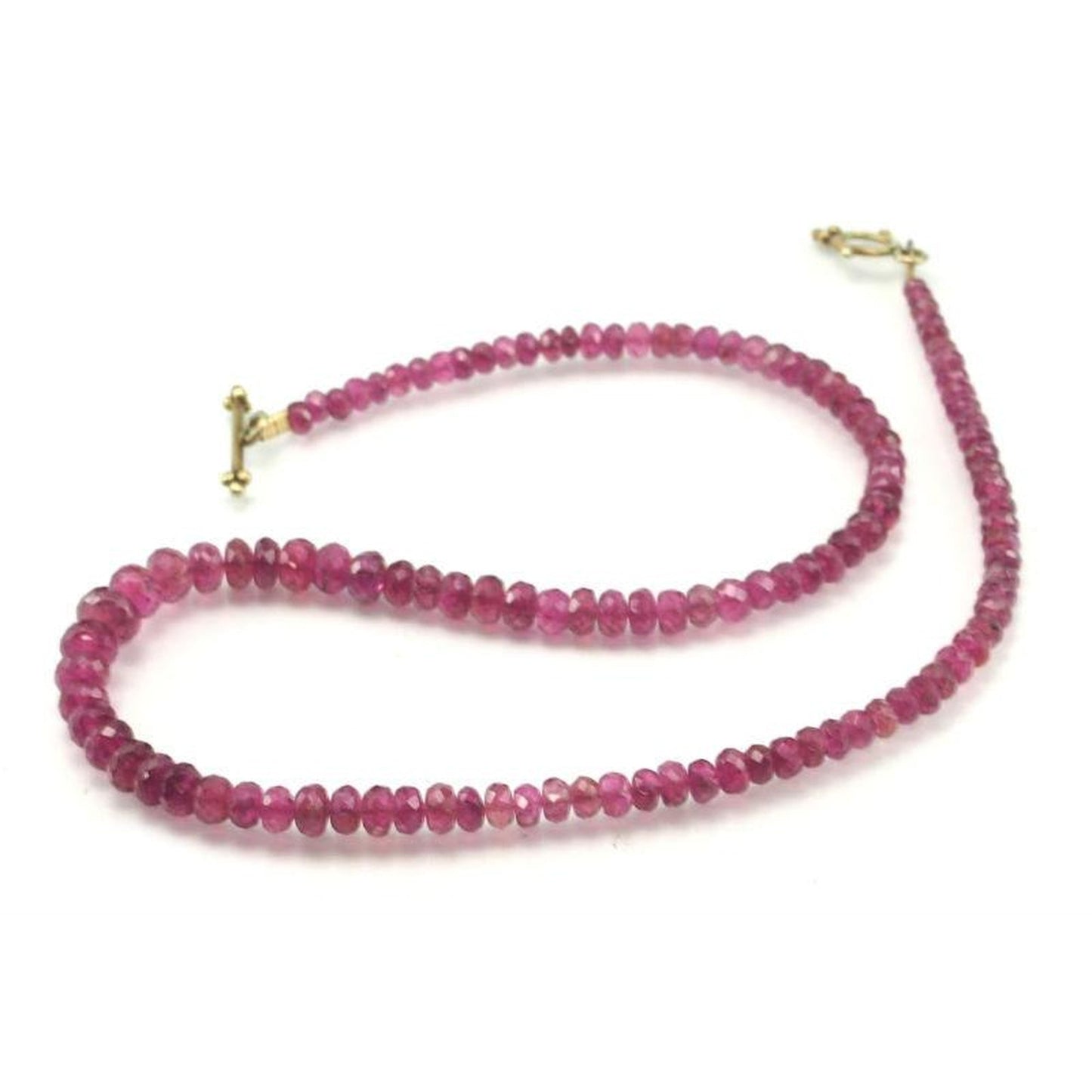 TJP Snaffle bit Toggle on Pink Tourmaline Gemstones Necklance