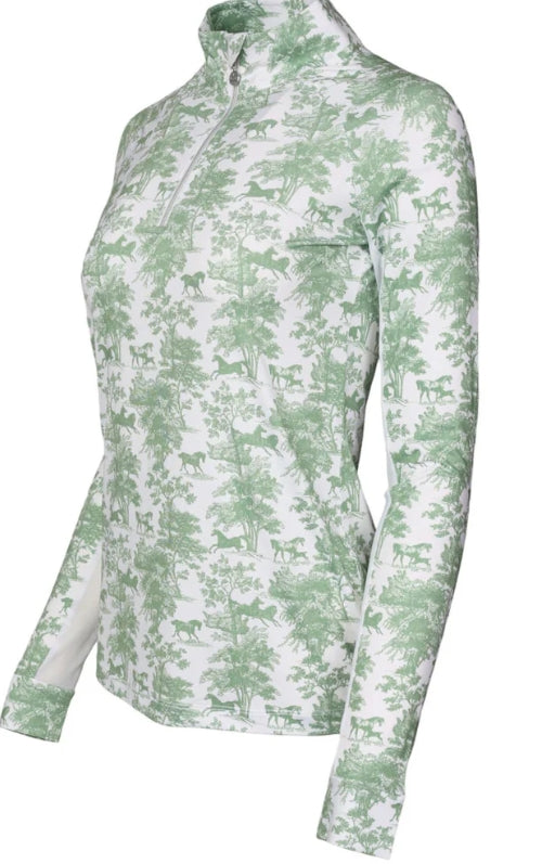 Dapple Bay Equestrian Toile Quarter Zip Sunshirt
