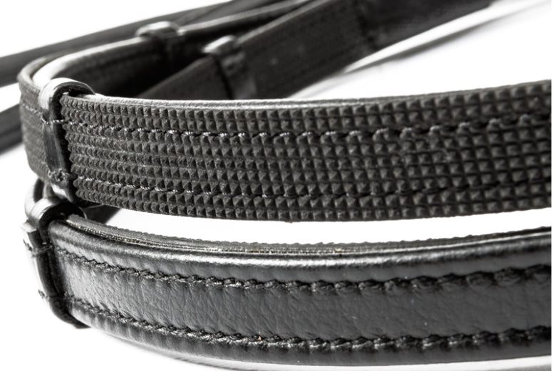 Kavalkade Rolled Rubber lined Reins With Stops 16MM 1/2"