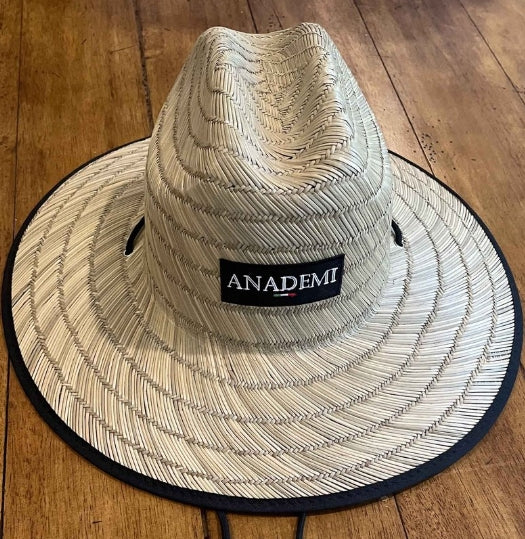 RI Straw Hat W/Print under brim