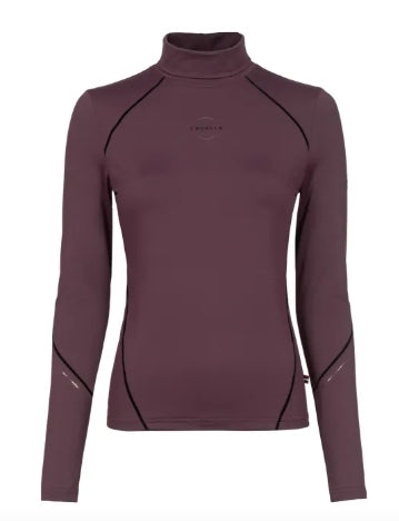 CAVALDESA turtleneck, soft brushed inside, close-fitting, Dusty Plum