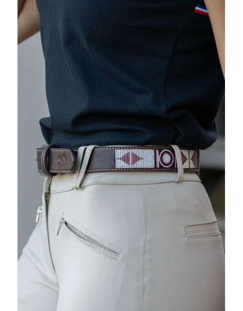 Penelope Pearl Belt Black and White / Brown and Pink