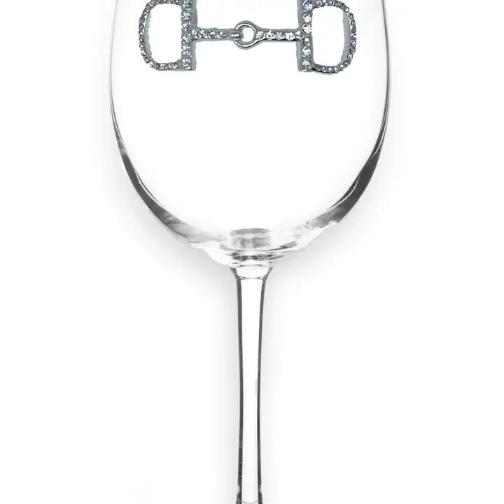 TQJ Tiara / Bit Jeweled Stem Wine Glass