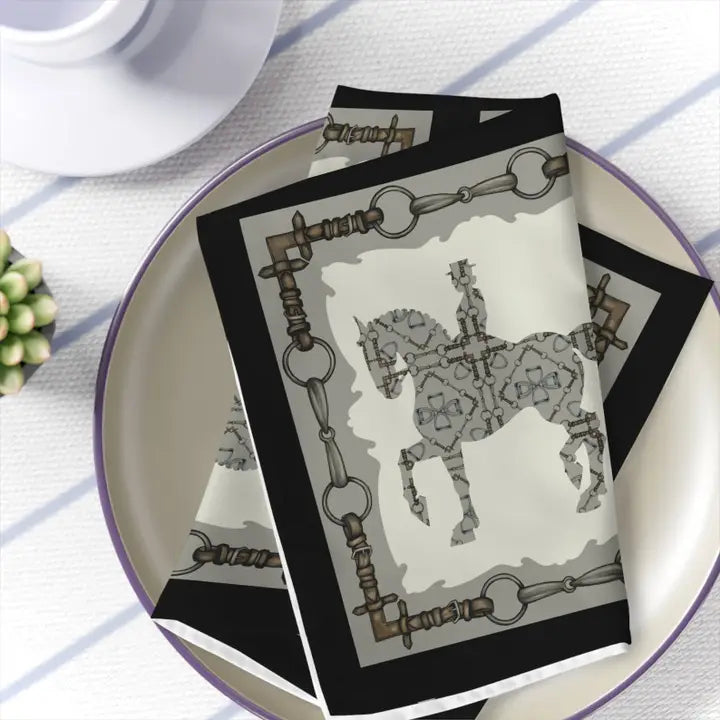 Dressage Snaffle Bit and Stirrup Napkins