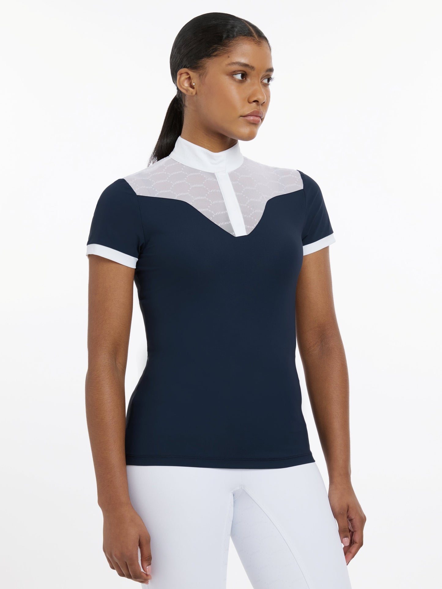 LeMieux Sophia Competition Shirt, Short Sleeve Navy