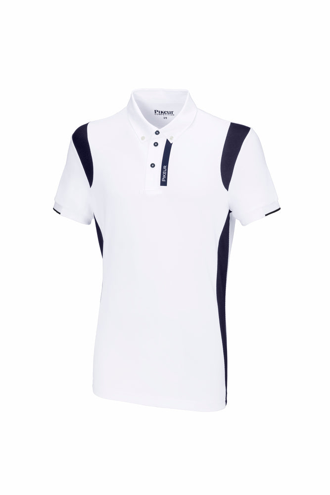 Pikeur Men's Competiton Shirt  white with Navy details 4335