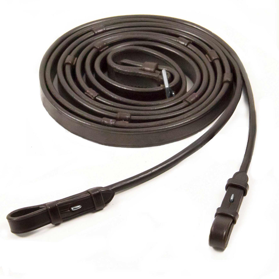 Schockemöhle Rolled Leather Reins With Stops