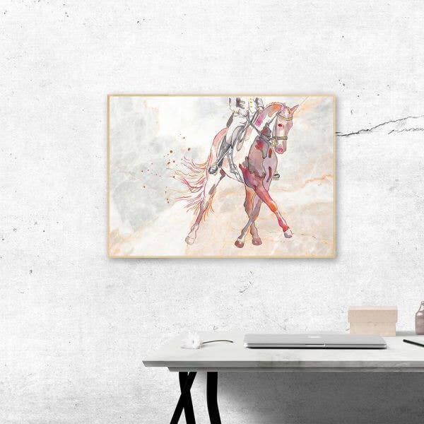 Marble Dressage Half Pass Print
