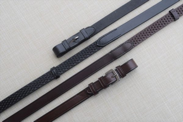 Black Oak 3/4" Pebble Grip Reins without Stops Black Buckle