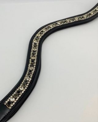 Black Oak Curved Browband crystal rock