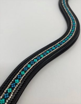 Black Oak Curved Browband crystal rock