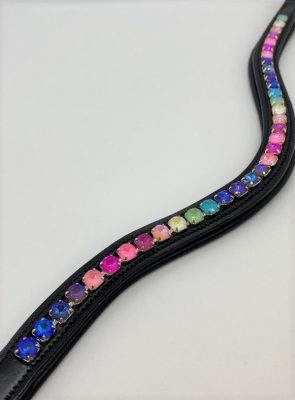 Black Oak Curved Browband crystal rock