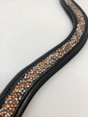 Black Oak Curved Browband crystal rock