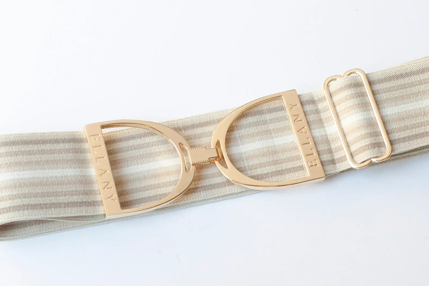Ellany 2" Gold Buckle Stirrup Elastic Belt