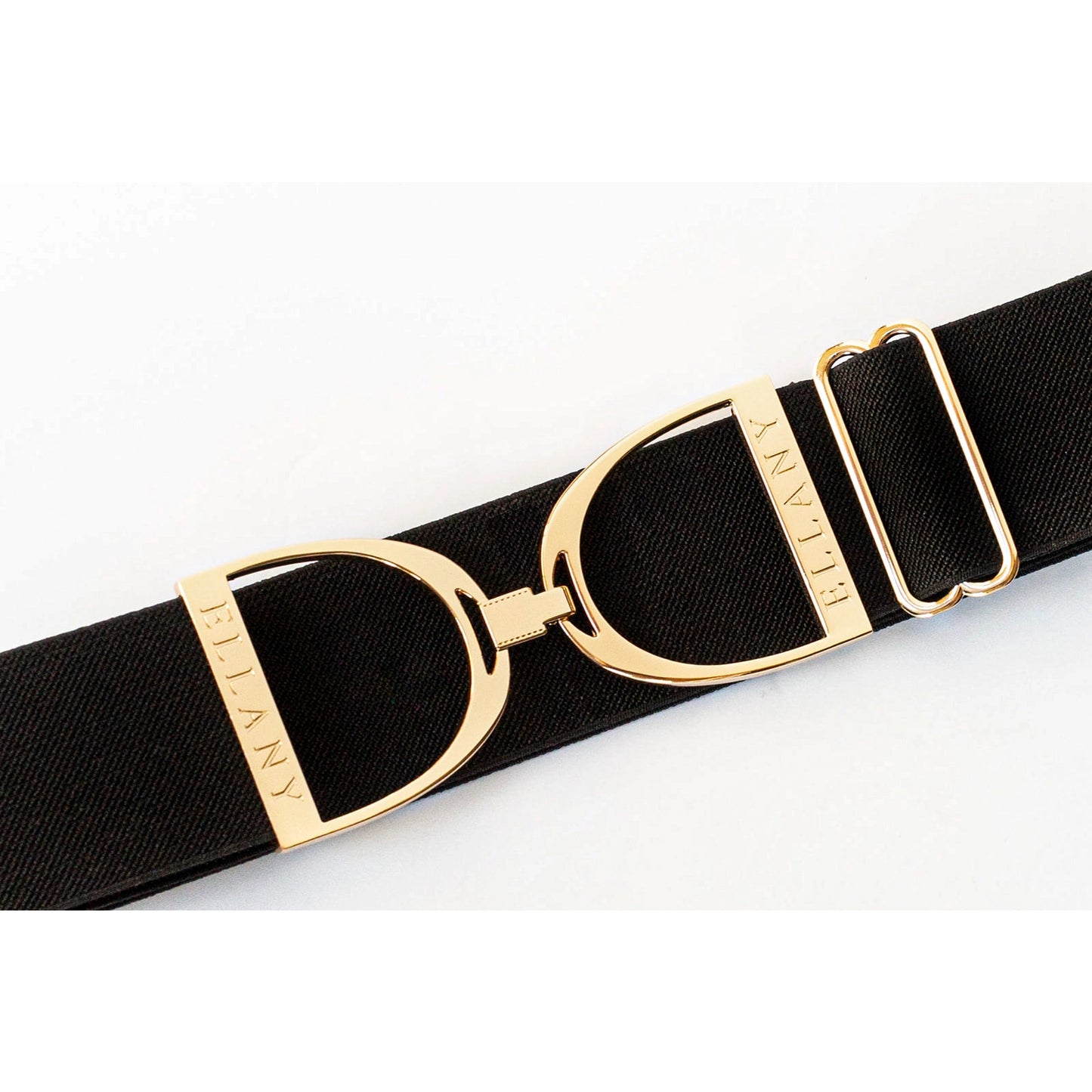 Ellany 2" Gold Buckle Stirrup Elastic Belt