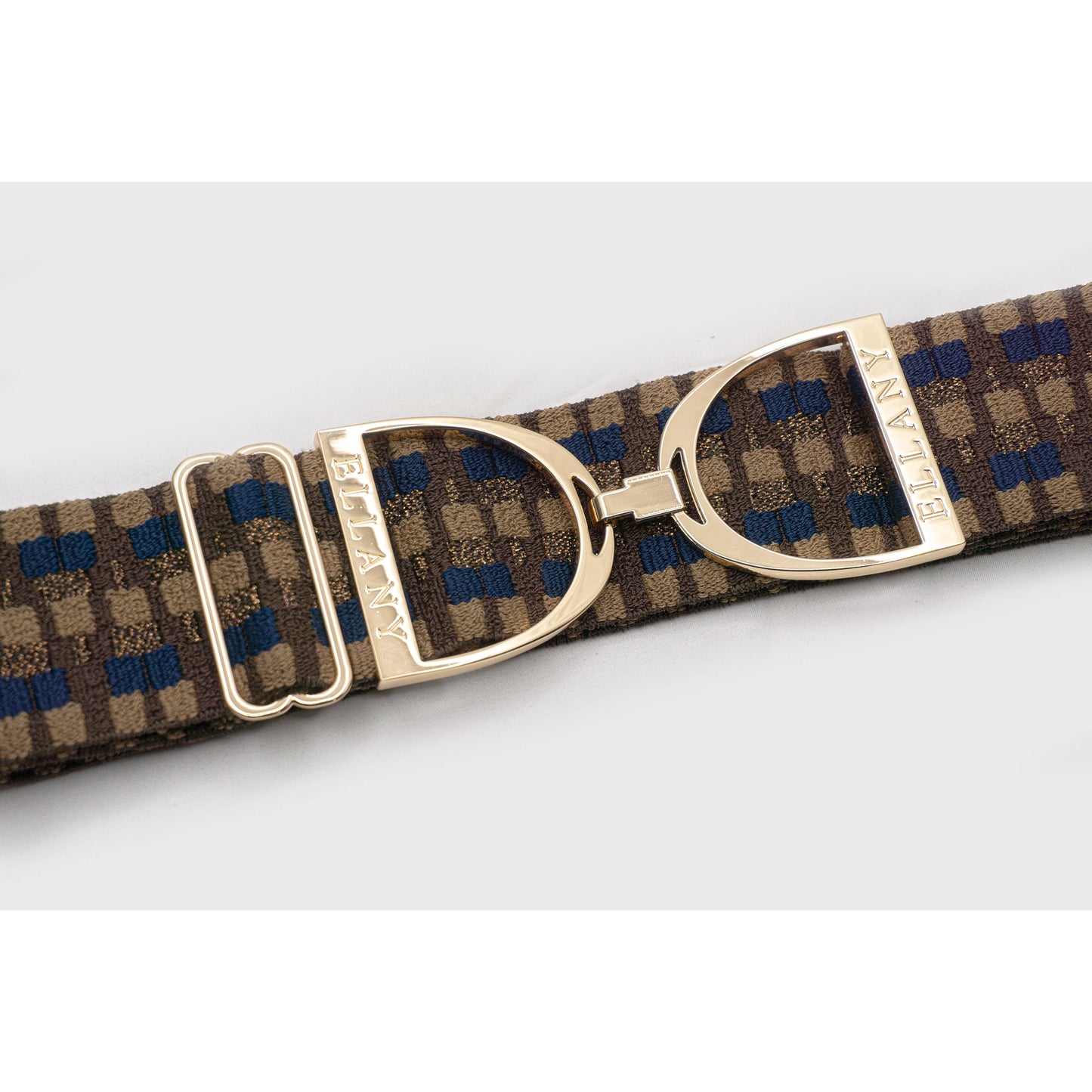 Ellany 2" Gold Buckle Stirrup Elastic Belt