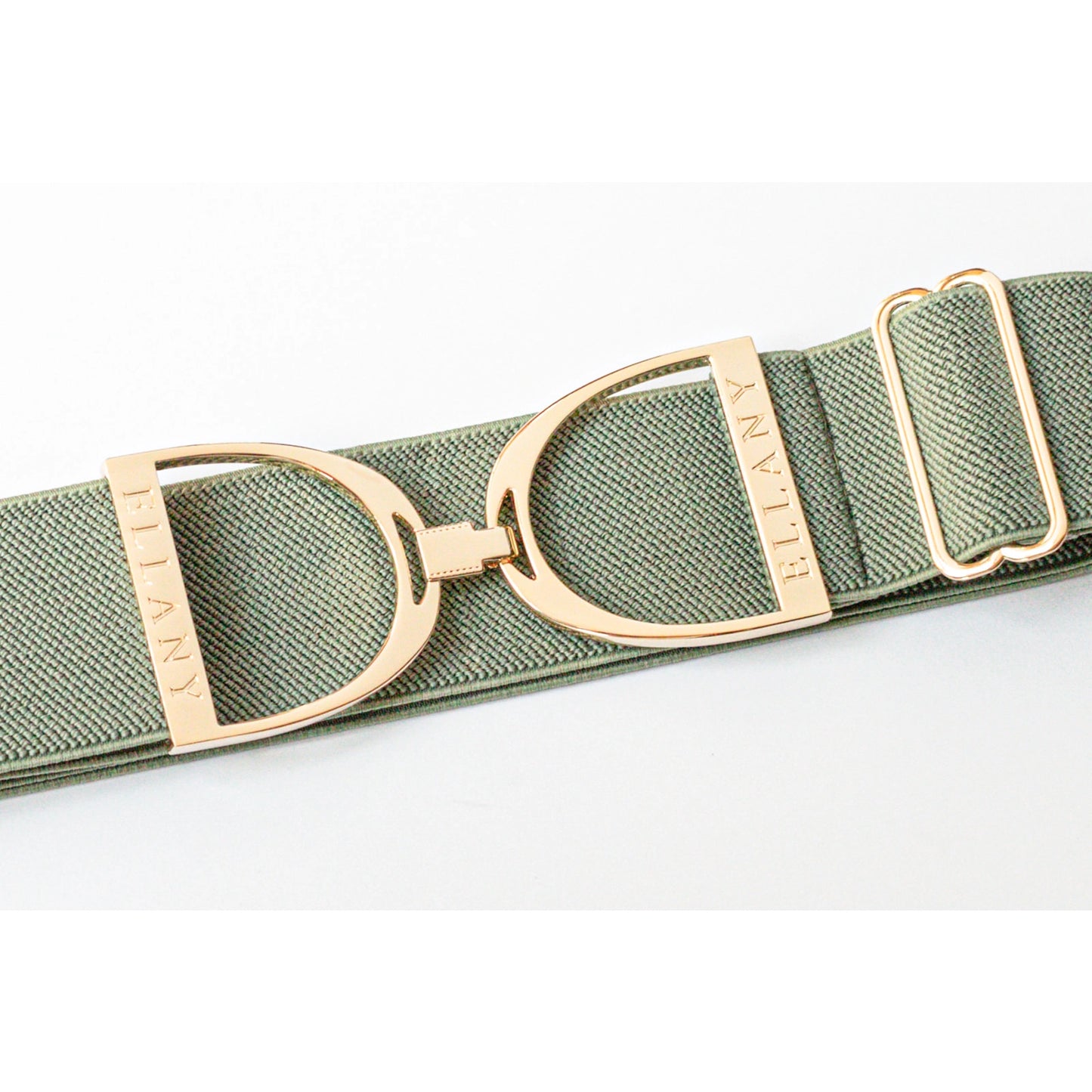 Ellany 2" Gold Buckle Stirrup Elastic Belt