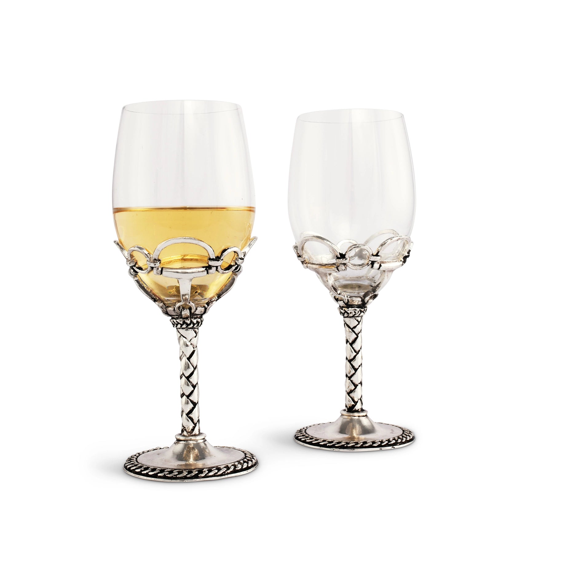 Arthur Court Equestrian Pair of Wine Glasses