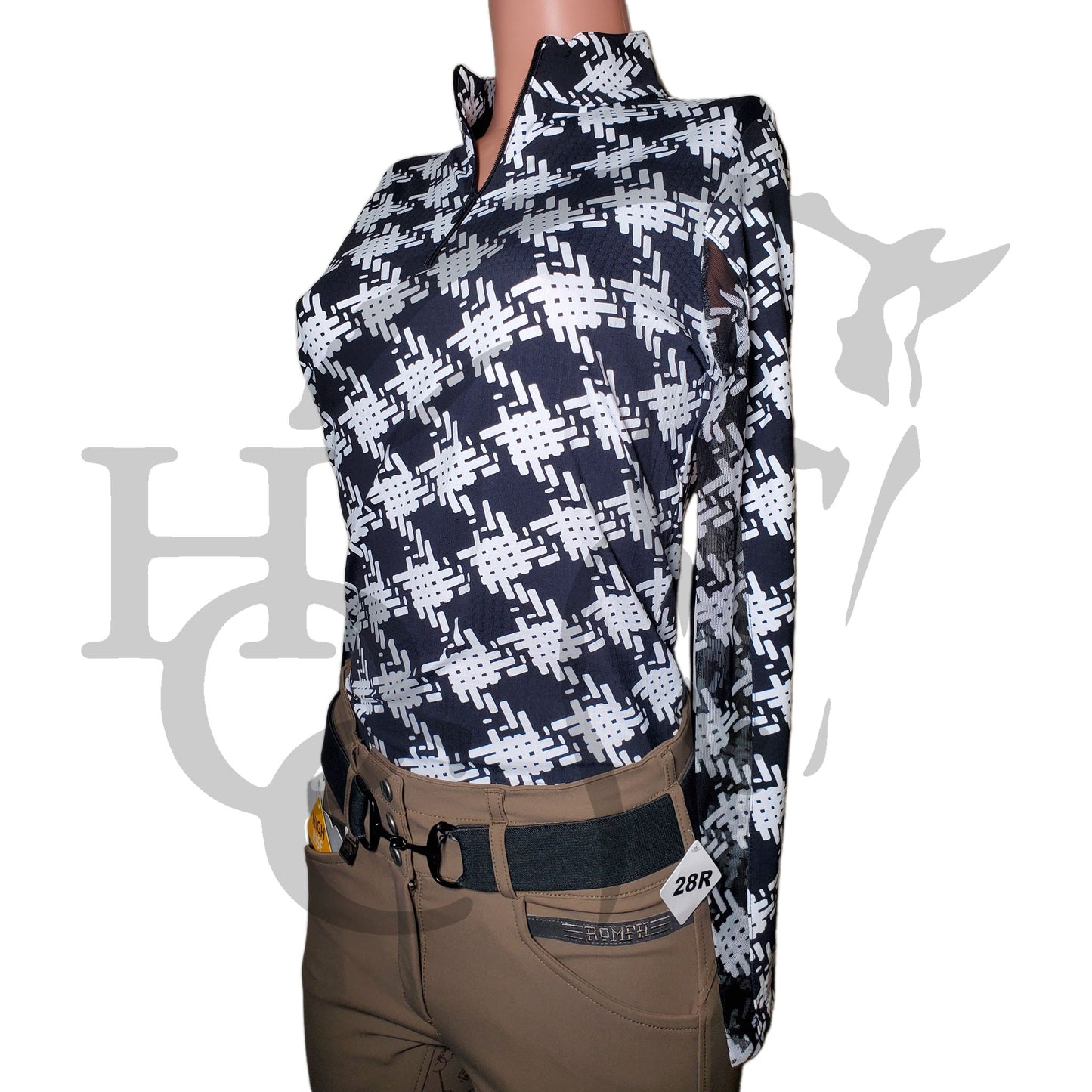 IBKUL Kimberly Long Sleeve Mock Zip
