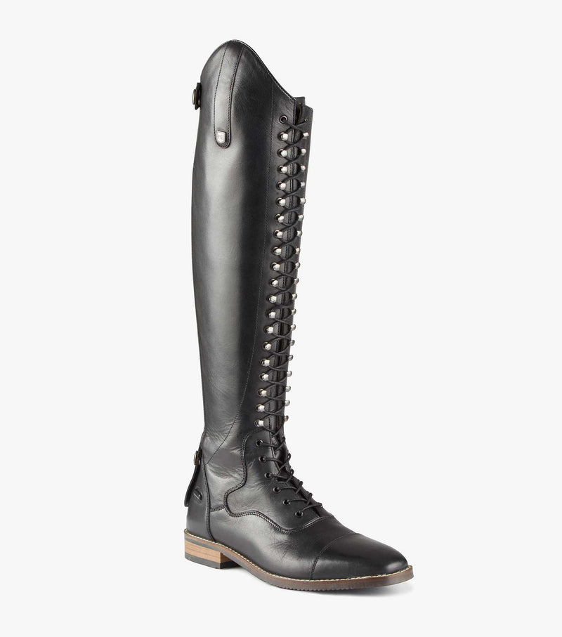 PEI Maurizia Classic Lace Up Tall Riding Boots with Zippers