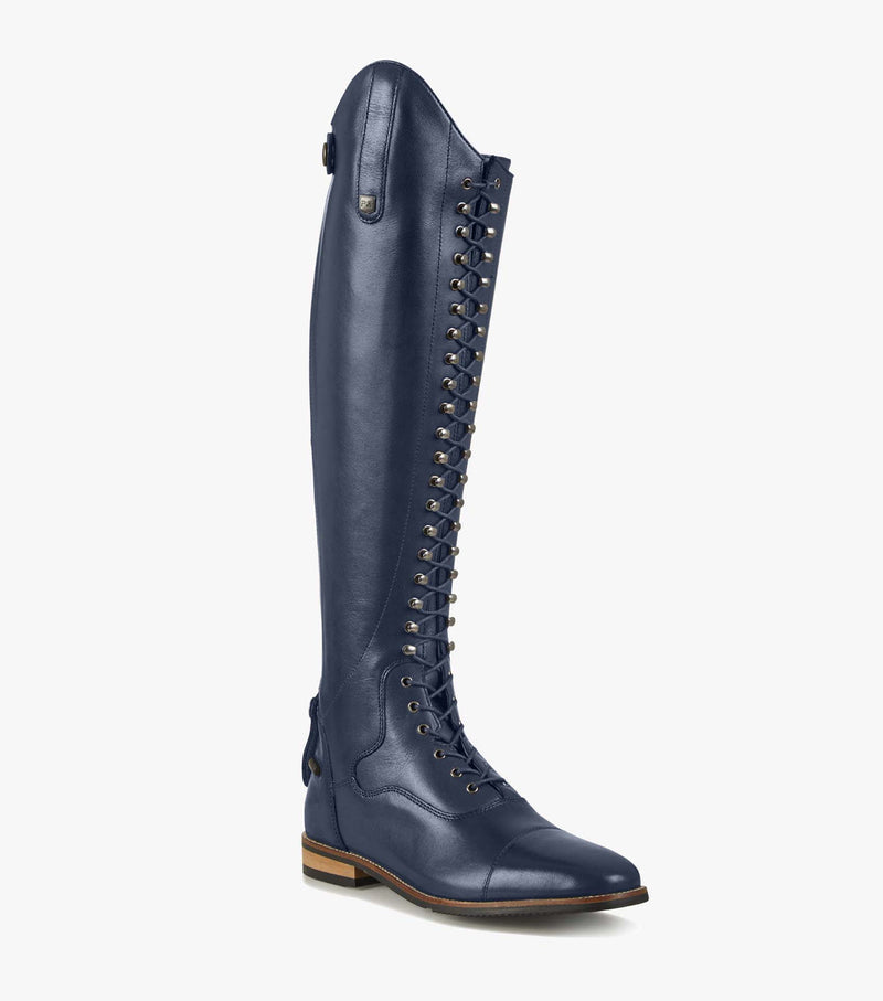 PEI Maurizia Classic Lace Up Tall Riding Boots with Zippers