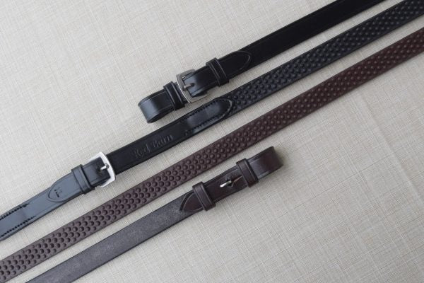 Black Oak Pebble Grip Reins with Stops and with Pin