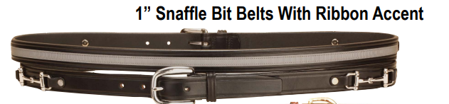 Tory Leather Co. 1” Snaffle Bit Belts With Ribbon Accent