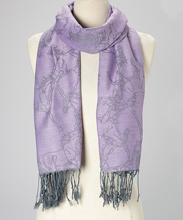 lila galloping horses pashmina scarf