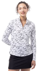 SanSoleil Solshine Foil Print 1/4 Zip Sunshirt