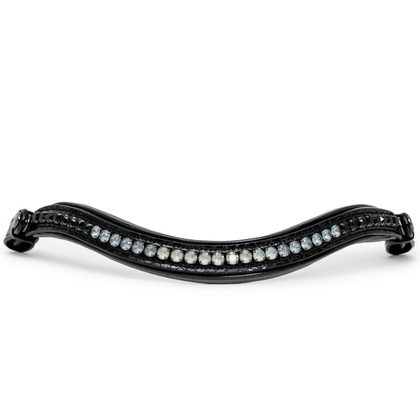 Halter Ego The Viper Black Patent Snaffle bridle with Graphite Padding