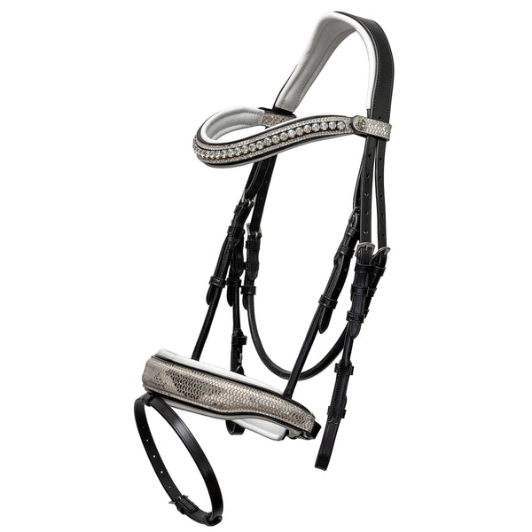 Halter Ego The Deco Anatomical Snaffle Bridle with Removable Flash