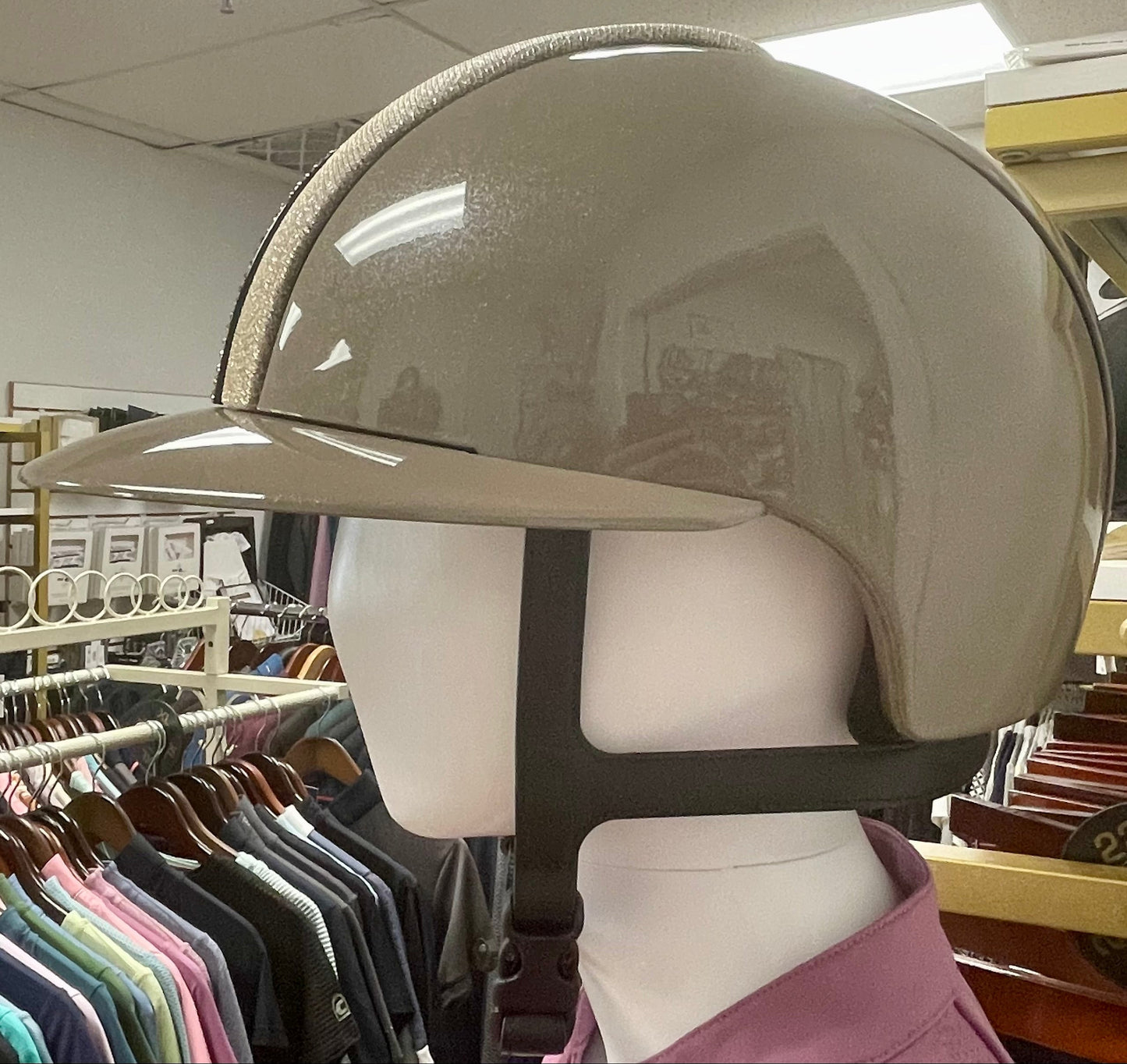 KEP 2.0 Diamond Taupe, Galaxy Gold Front, Polo Visor, Champagne Crystals
