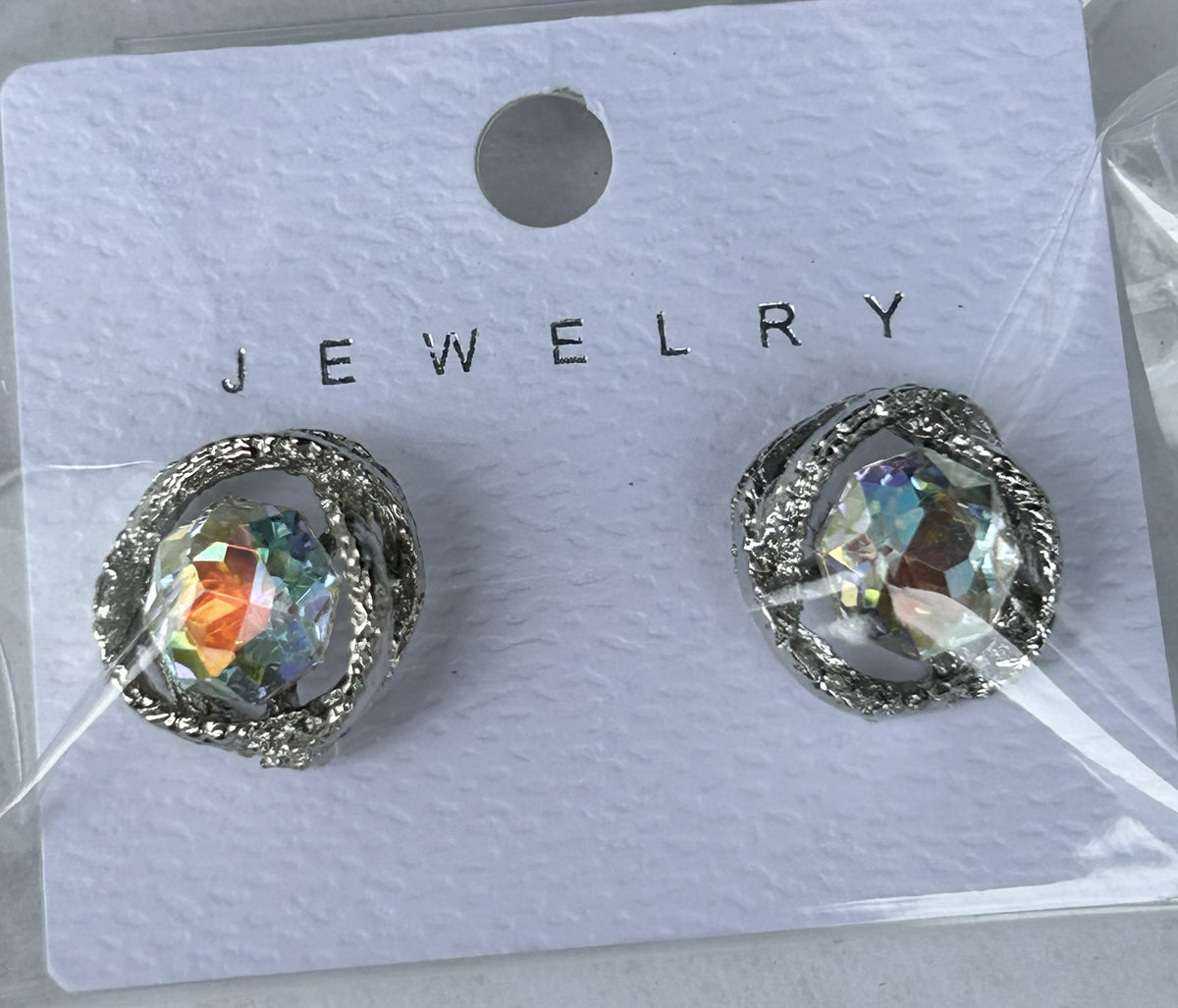 LG Silver crystal earrings
