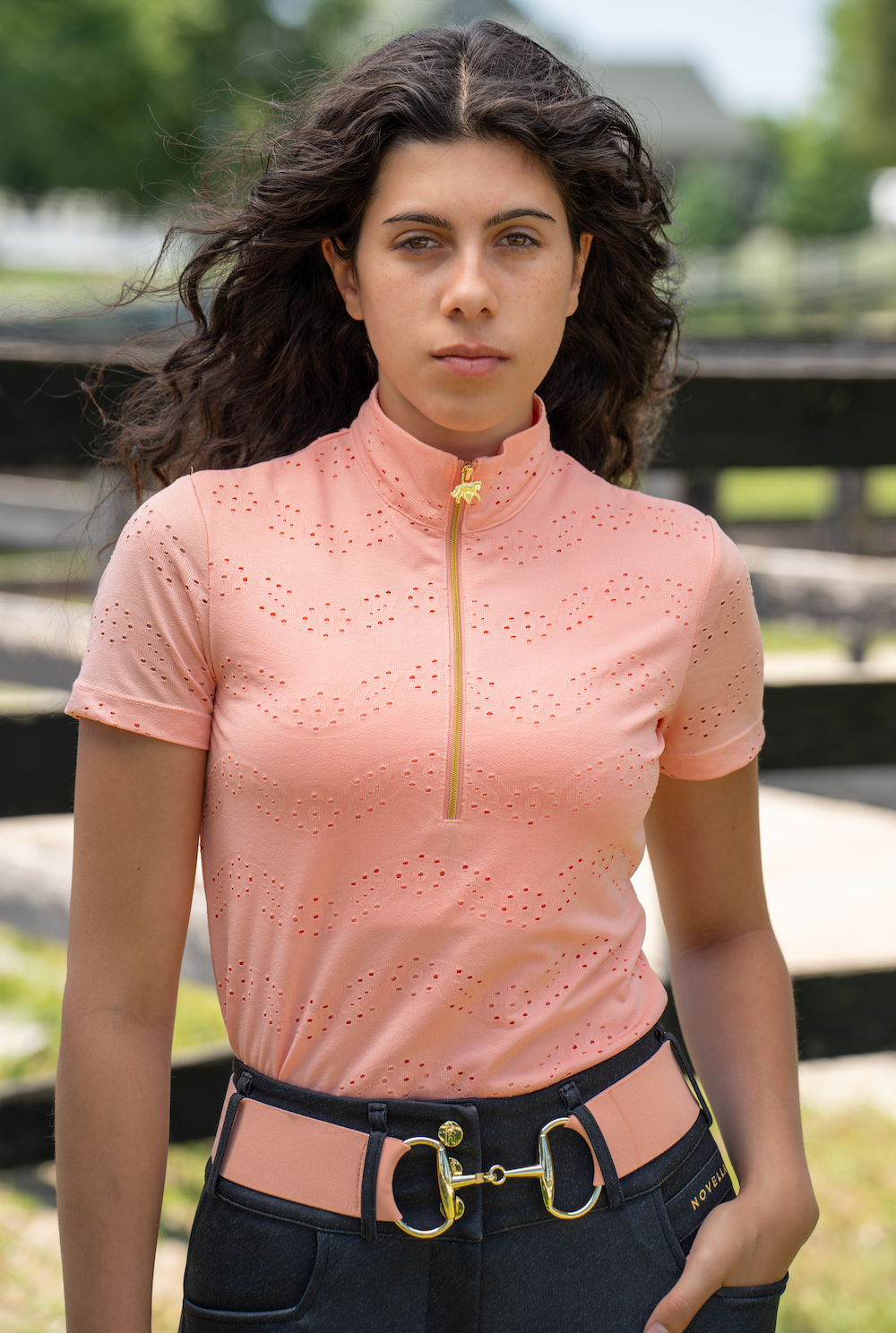 Novella Equestrian Eyelet Cool Fit Shirt short sleeve