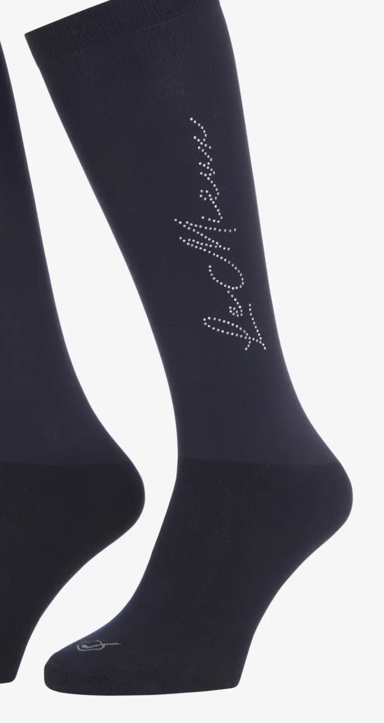 LeMieux Sparkle Competition Socks Navy Medium