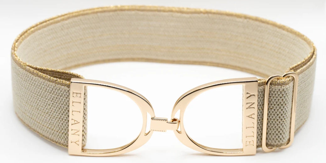 Ellany 2" Gold Buckle Stirrup Elastic Belt