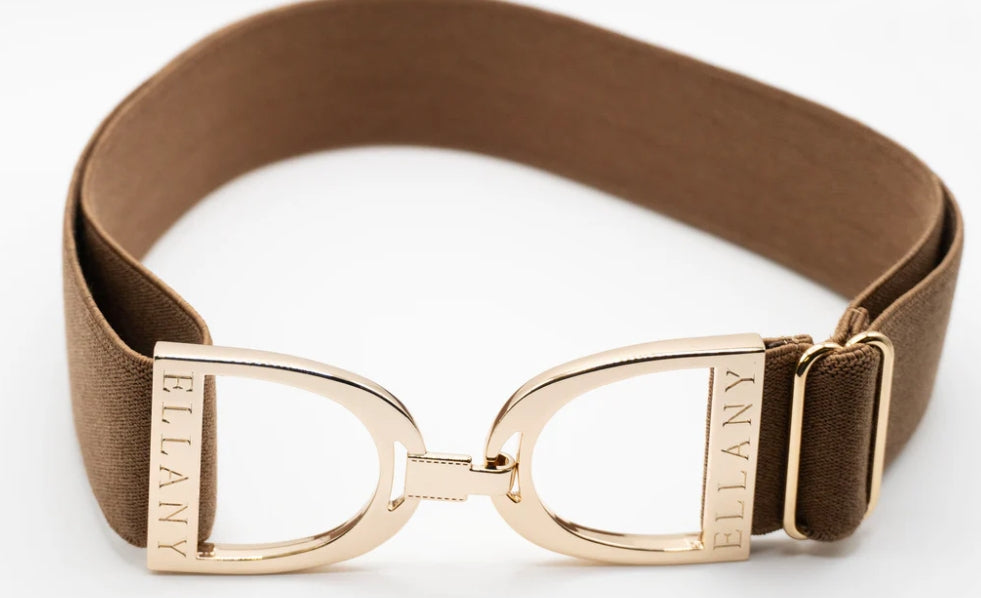 Ellany 1.5" Silver, Gold or Rose Gold Stirrup Buckle Elastic Belt