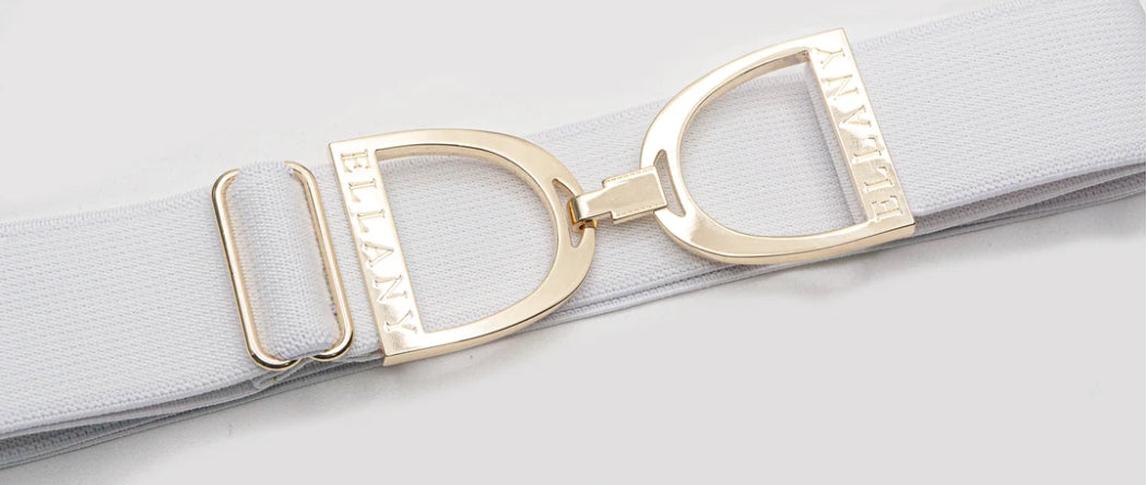 Ellany 1.5" Silver, Gold or Rose Gold Stirrup Buckle Elastic Belt