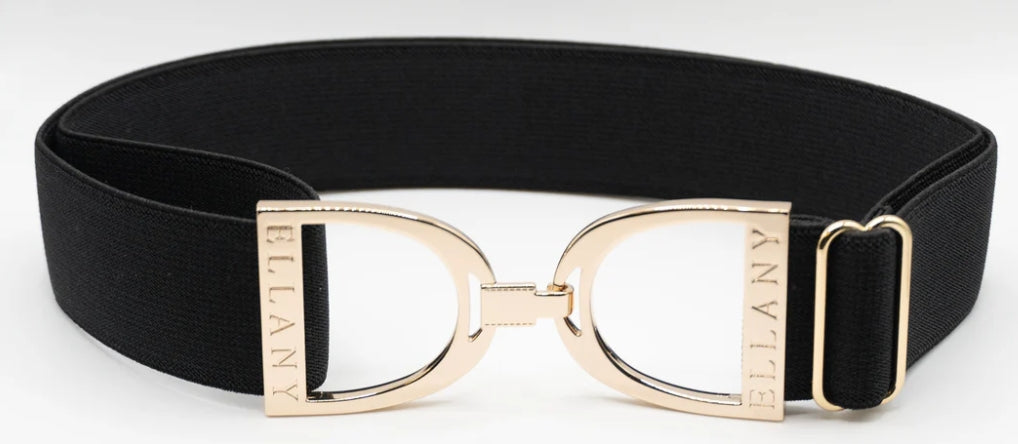 Ellany 1.5" Silver, Gold or Rose Gold Stirrup Buckle Elastic Belt