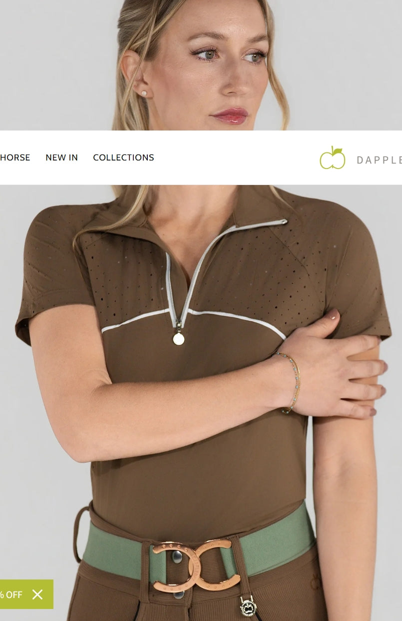 Dapplebay Air Cut 1/4 Zip Short Sleeve Riding top