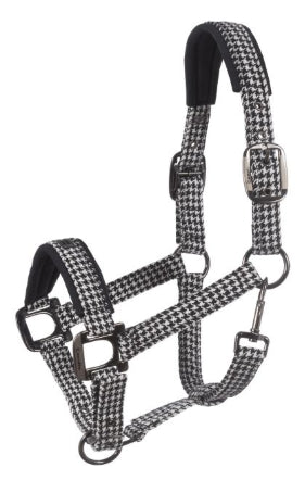 Cavallo Peppy Halter Black White Houndstooth