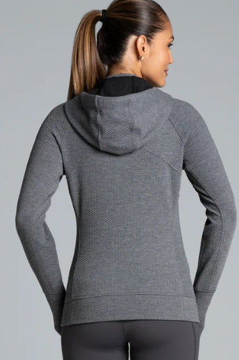 IBKUL Solid Popcorn Stitch Zip Hoody Jacket
