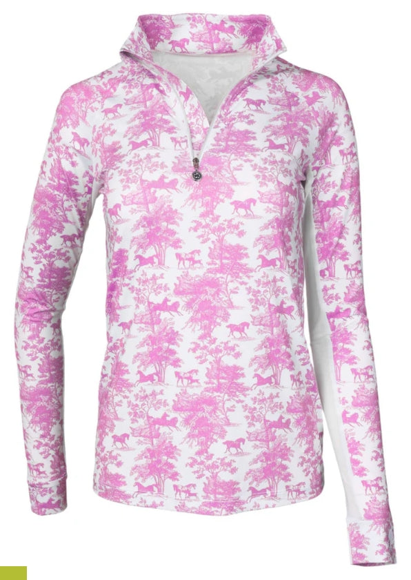 Dapple Bay Equestrian Toile Quarter Zip Sunshirt