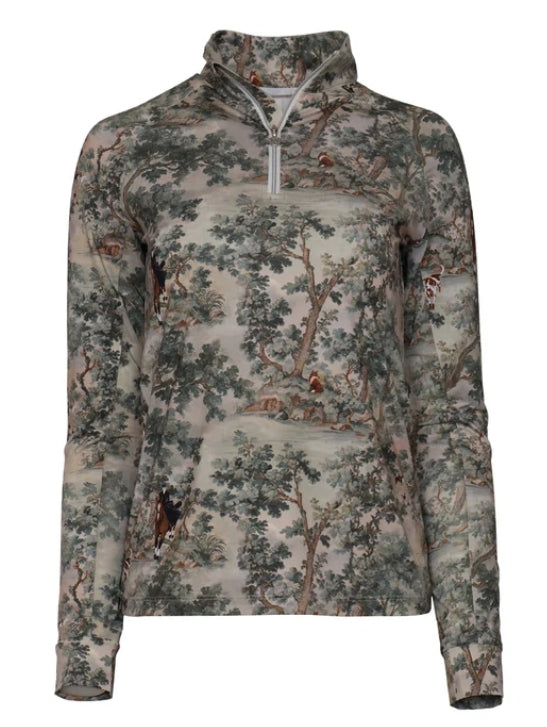 Dapplebay Hunt Tapestry 1/4 Zip LS Riding Top