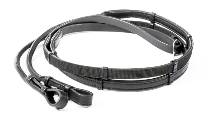 Kavalkade Rolled Rubber lined Reins With Stops 16MM 1/2"