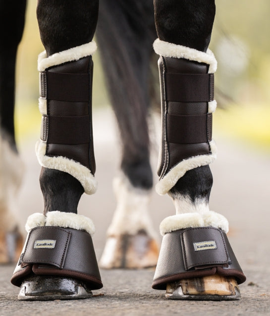 Kavalkade Synthetic Leather Bell Boots, faux fur top