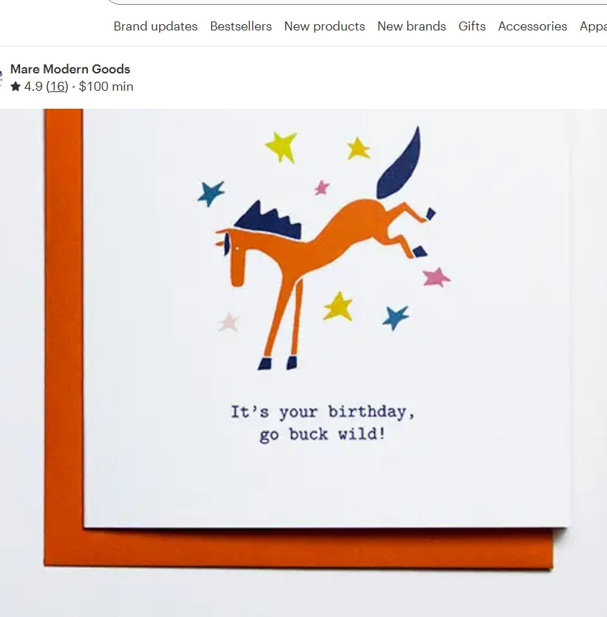 Mare Modern Birthday Buck Card